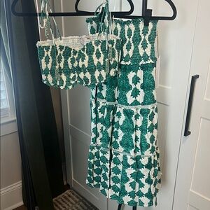 House of Harlow Beaded Floral Skirt Set